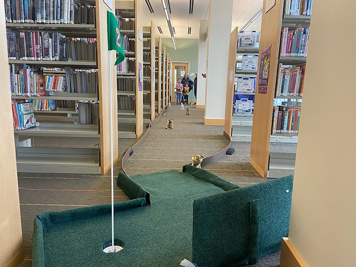 Holyoke Public Library showcases library building through mini golf, family fun