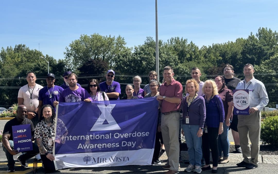 Flag raising at MiraVista for Overdose Awareness Day