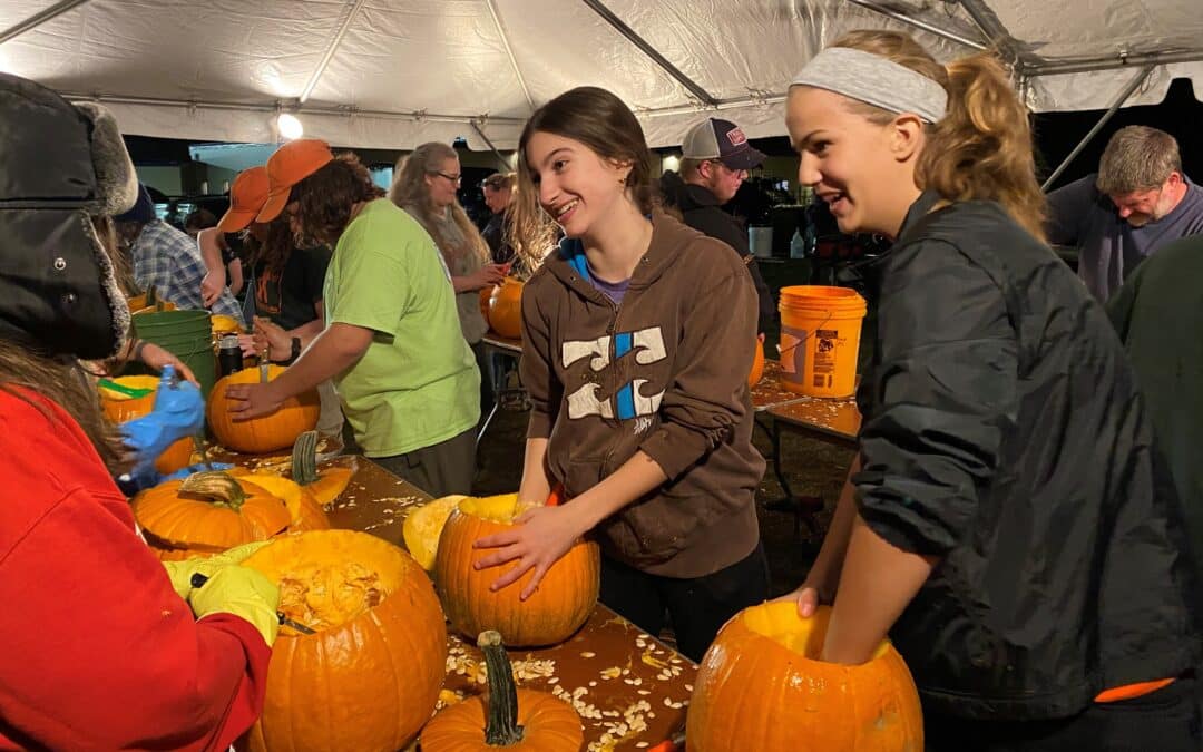 Variety of attractions at PumpkinFest, including scout camp