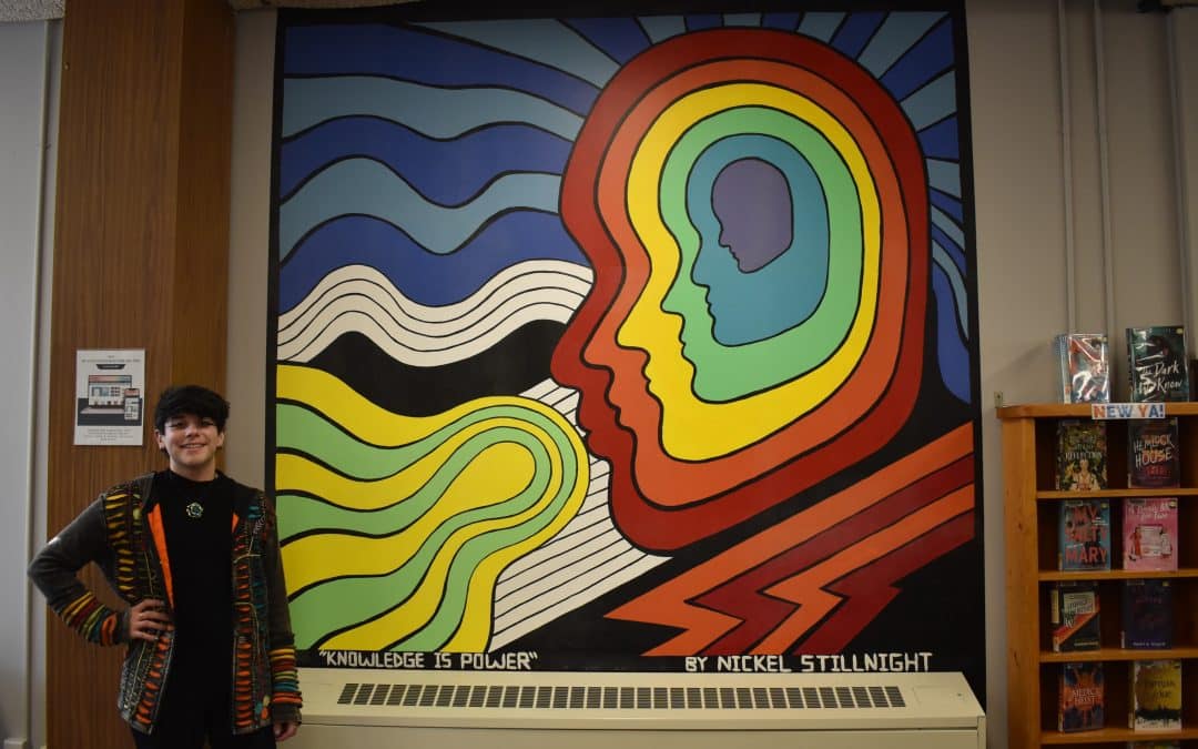 Artist creates first mural at Huntington Public Library