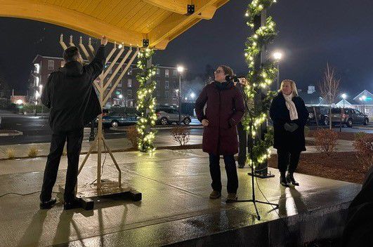 Community Menorah Lighting on the fifth night of Hanukkah in Westfield