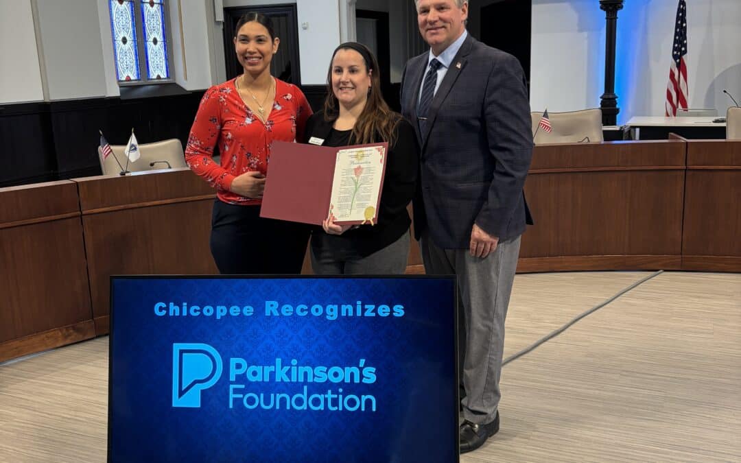 Chicopee hosts inaugural Parkinson’s Awareness Month flag-raising