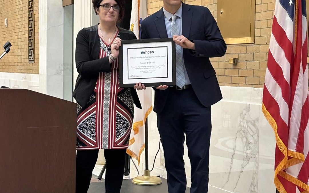 Velis recognized for leadership in suicide prevention