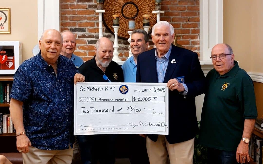 East Longmeadow Knights of Columbus donates to Senior Center, veterans memorial