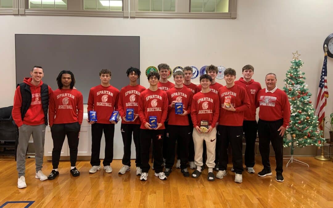 East Longmeadow hoopsters visit seniors, donate to food pantry