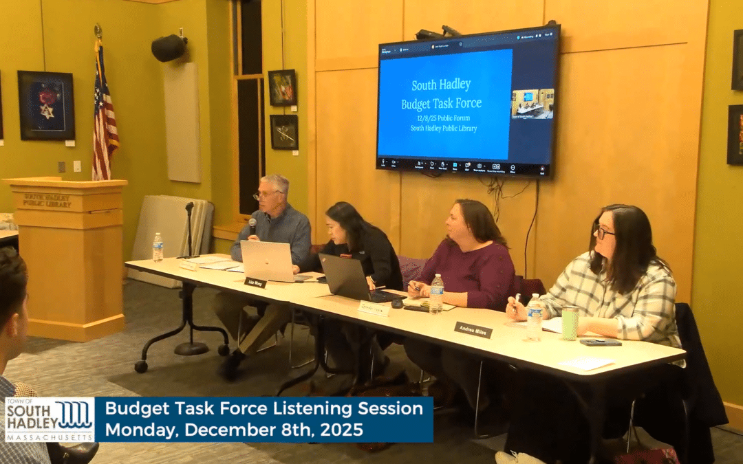 South Hadley’s Budget Task Force to host two listening sessions in January