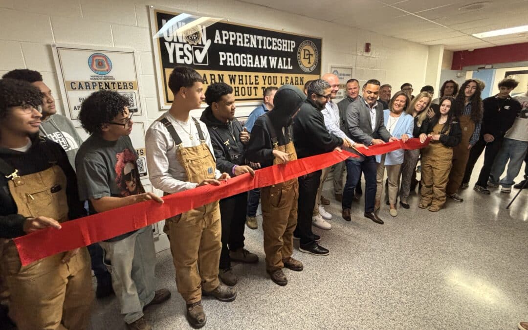 Dean Technical unveils apprenticeship program wall for union trade jobs