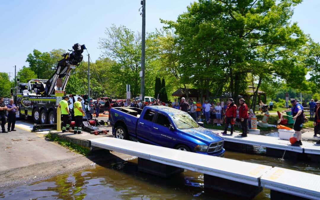 Pickup truck recovered from Middle Pond of Congamond Lakes