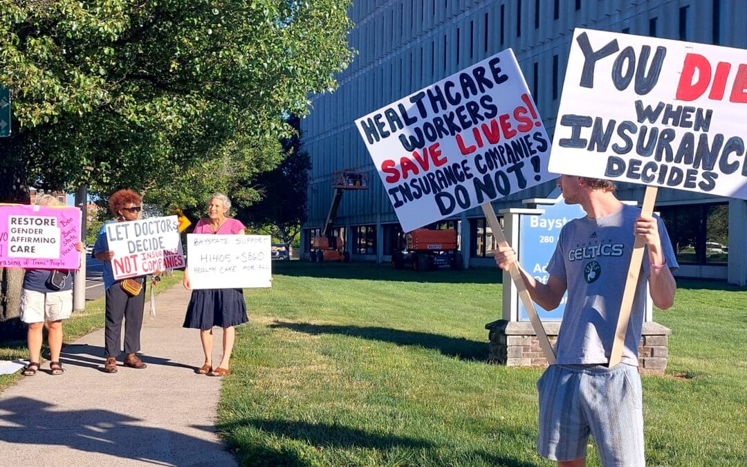 Small rally calls on Baystate to support Massachusetts Medicare for All