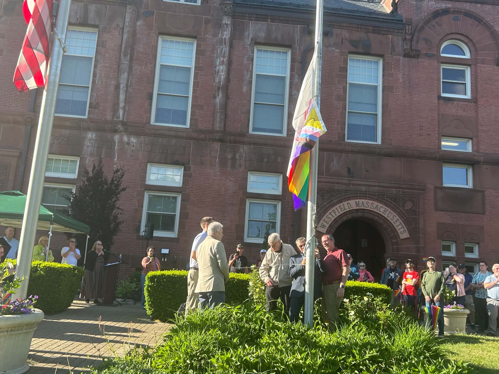 Westfield Pride flag raising