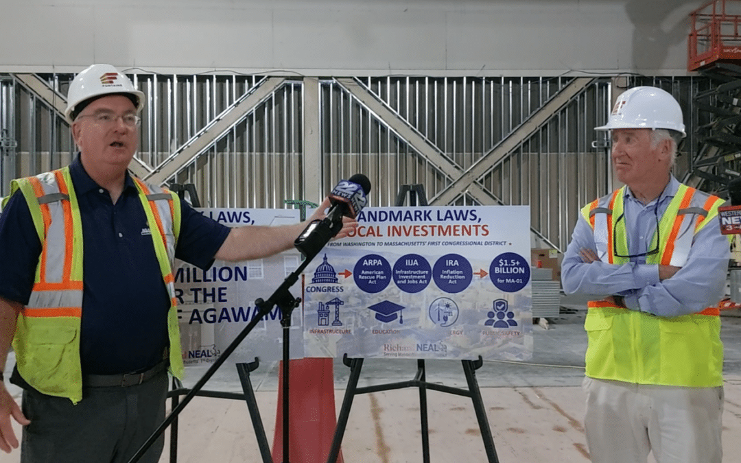 Neal tours Agawam High School building site, touts legislative successes