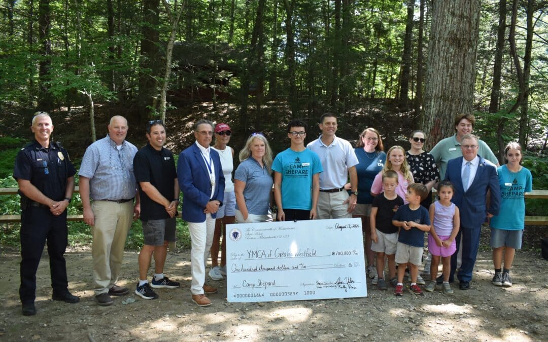 Velis presents $100,000 check to upgrade Westfield YMCA’s Camp Shepard
